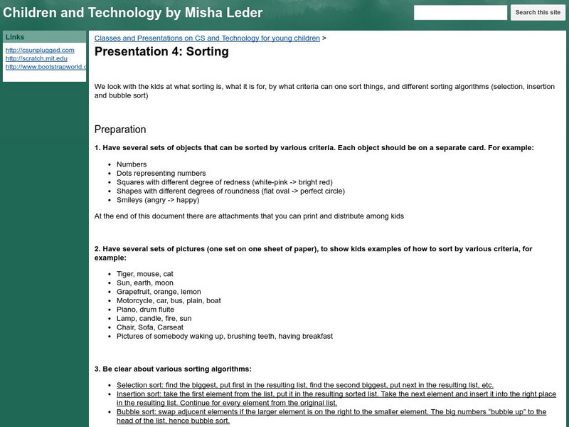 Google for Education: Children and Technology: Sorting Lesson Plan Google for Education: Children and Technology: Sorting Lesson Plan