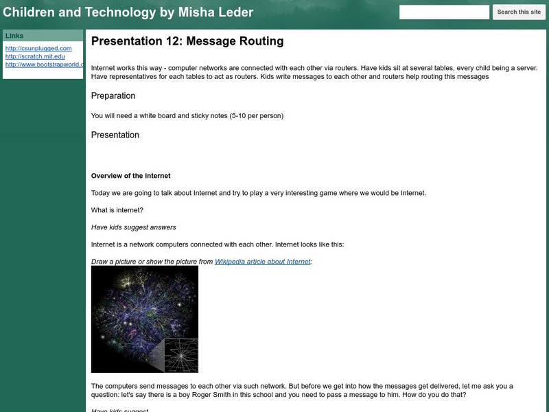 Google for Education: Children and Technology: Message Routing Lesson Plan Google for Education: Children and Technology: Message Routing Lesson Plan