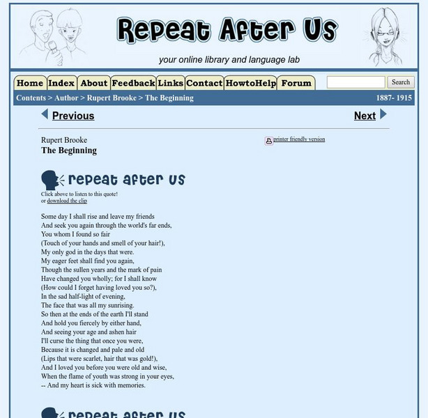 Repeat After Us: The Beginning Activity Repeat After Us: The Beginning Activity