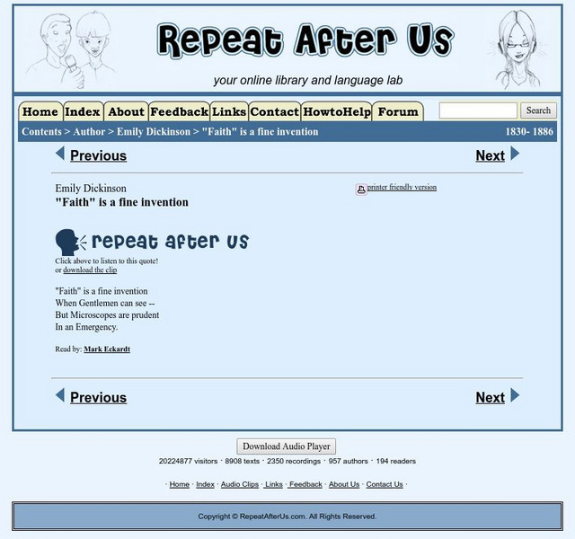 Repeat After Us: "Faith" Is a Fine Invention: Activity Repeat After Us: "Faith" Is a Fine Invention: Activity