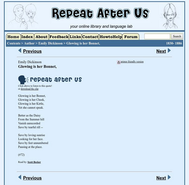 Repeat After Us: Glowing Is Her Bonnet Activity Repeat After Us: Glowing Is Her Bonnet Activity