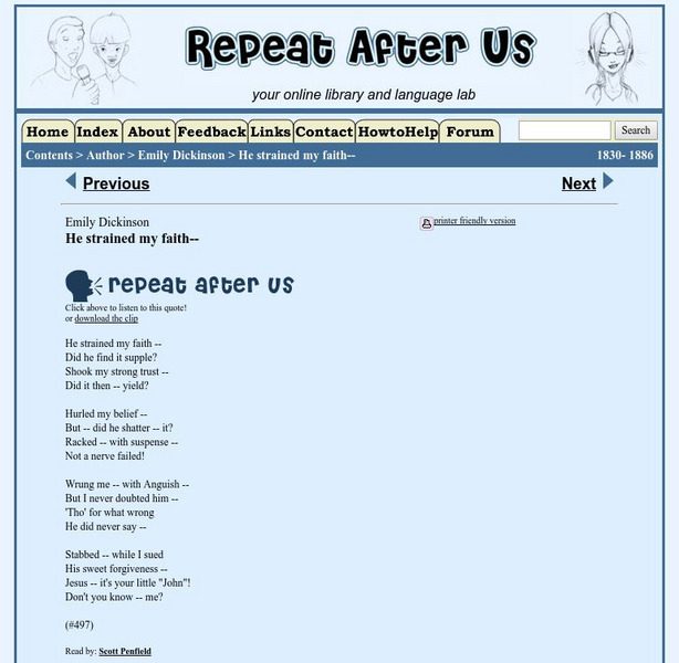 Repeat After Us: He Strained My Faith Activity Repeat After Us: He Strained My Faith Activity