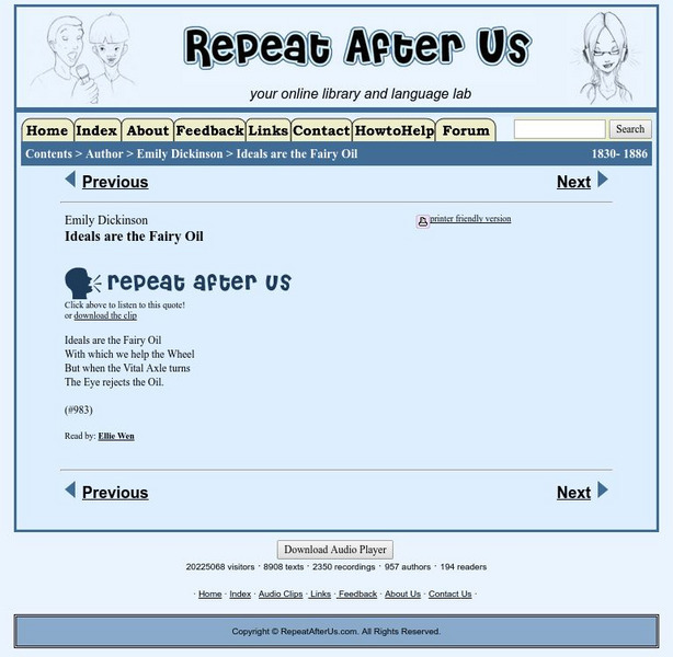 Repeat After Us: Ideals Are the Fairy Oil Activity Repeat After Us: Ideals Are the Fairy Oil Activity