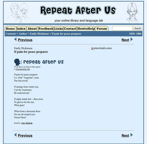 Repeat After Us: If Pain for Peace Prepares Activity Repeat After Us: If Pain for Peace Prepares Activity