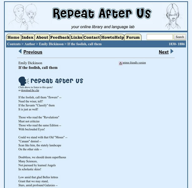 Repeat After Us: If the Foolish, Call Them Activity Repeat After Us: If the Foolish, Call Them Activity