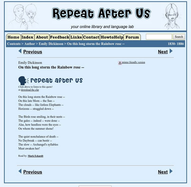 Repeat After Us: On This Long Storm the Rainbow Rose Activity Repeat After Us: On This Long Storm the Rainbow Rose Activity