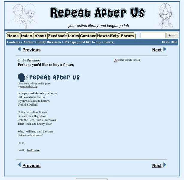 Repeat After Us: Perhaps You'd Like to Buy a Flower Activity Repeat After Us: Perhaps You'd Like to Buy a Flower Activity