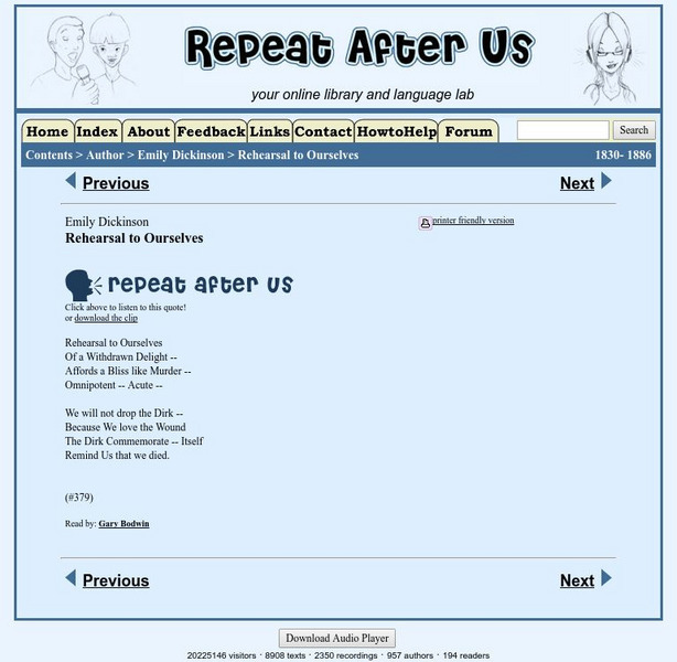 Repeat After Us: Rehearsal to Ourselves Activity Repeat After Us: Rehearsal to Ourselves Activity