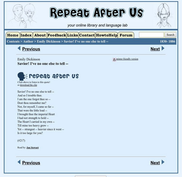 Repeat After Us: Savior! I've No One Else to Tell Activity Repeat After Us: Savior! I've No One Else to Tell Activity