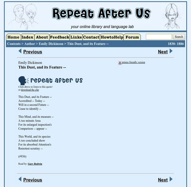 Repeat After Us: This Dust, and Its Feature Activity Repeat After Us: This Dust, and Its Feature Activity