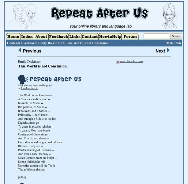 Repeat After Us: This World Is Not Conclusion Activity Repeat After Us: This World Is Not Conclusion Activity