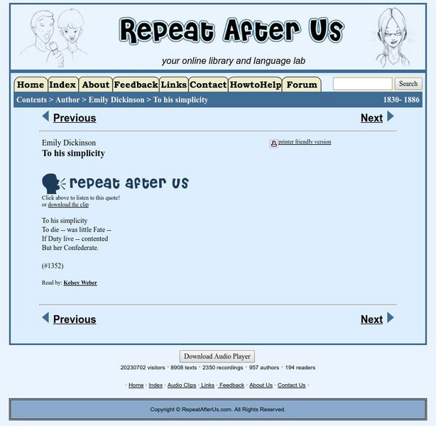 Repeat After Us: To His Simplicity Activity Repeat After Us: To His Simplicity Activity