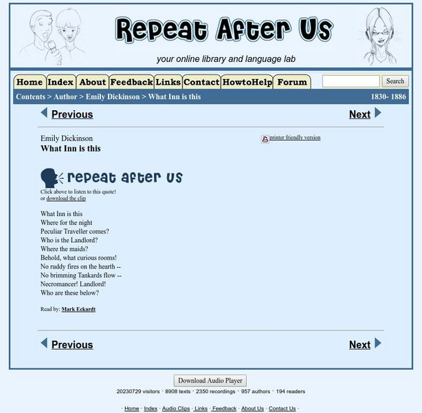 Repeat After Us: What Inn Is This Activity Repeat After Us: What Inn Is This Activity