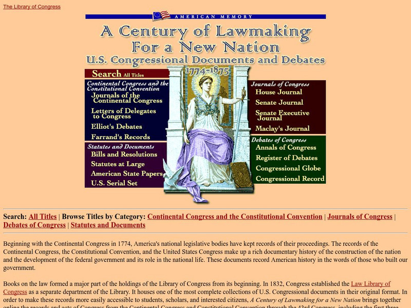 Loc: American Memory: A Century of Law Making for a New Nation Website Loc: American Memory: A Century of Law Making for a New Nation Website