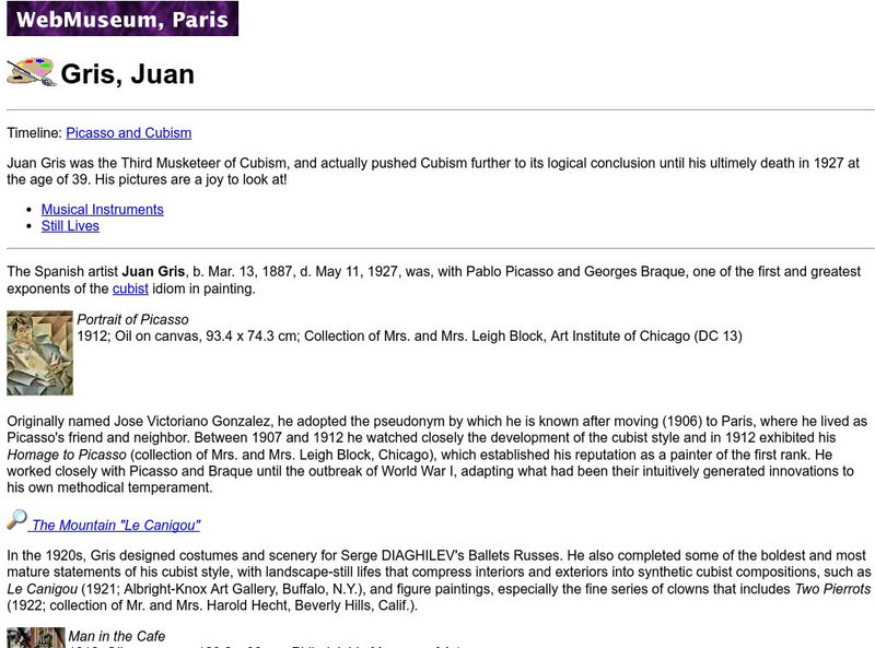 Ibiblio: Web Museum: Juan Gris Graphic Ibiblio: Web Museum: Juan Gris Graphic