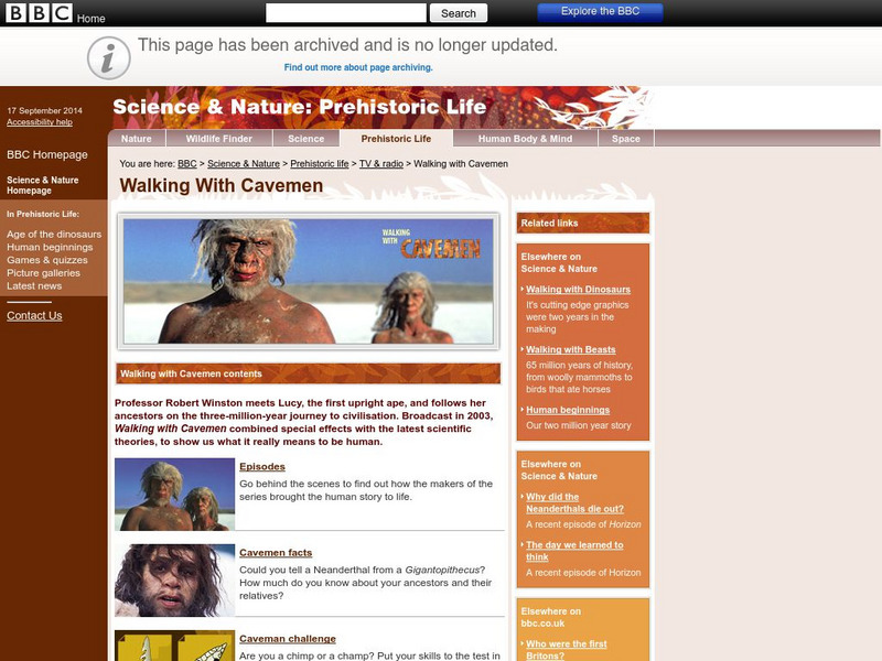 Bbc: Prehistoric Life: Cavemen Website Bbc: Prehistoric Life: Cavemen Website