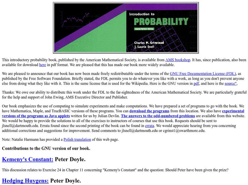 Dartmouth College: An Introduction to Probability Activity Dartmouth College: An Introduction to Probability Activity