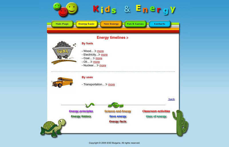 Esd Bulgaria: Kids & Energy: Energy Timelines Website