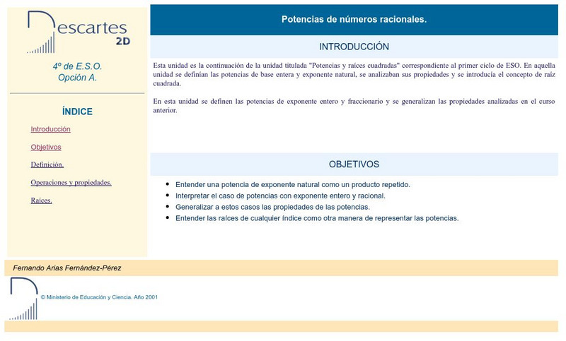 Ministerio De Educacion Y Ciencia: Potencias De Numerous Racionales Activity Ministerio De Educacion Y Ciencia: Potencias De Numerous Racionales Activity