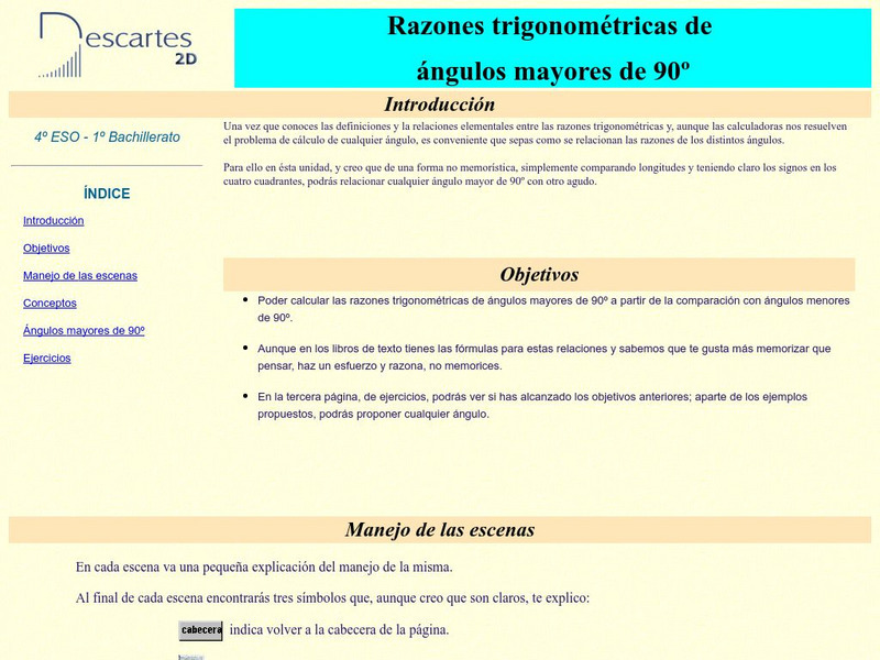 Ministerio De Educacion Y Ciencia: Razones Trigonometricas De Angulos Obtuse Activity Ministerio De Educacion Y Ciencia: Razones Trigonometricas De Angulos Obtuse Activity