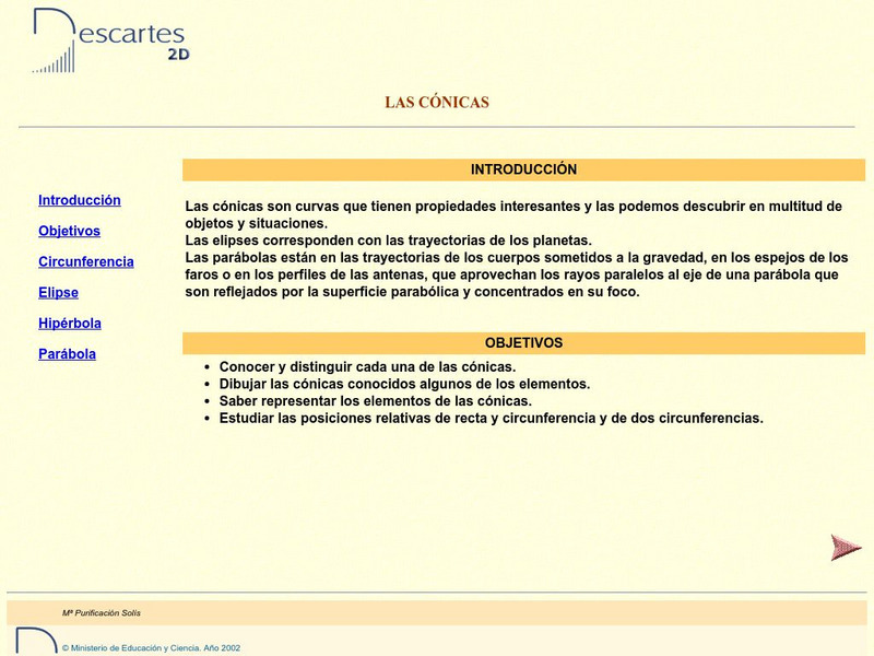 Ministerio De Educacion Y Ciencia: Las Conicas Activity