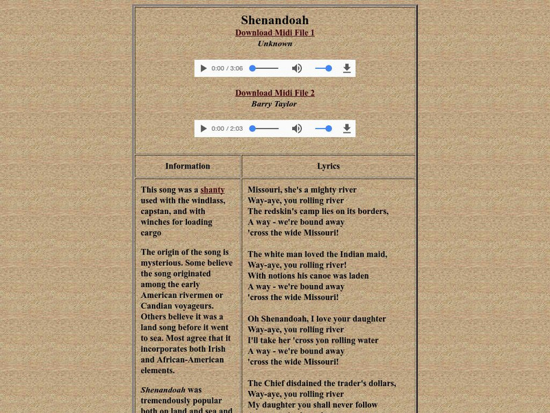 The Contemplator: Shenandoah Website