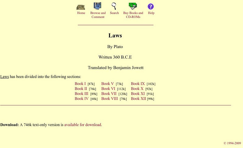 Mit: Internet Classics Archive: Laws eBook Mit: Internet Classics Archive: Laws eBook