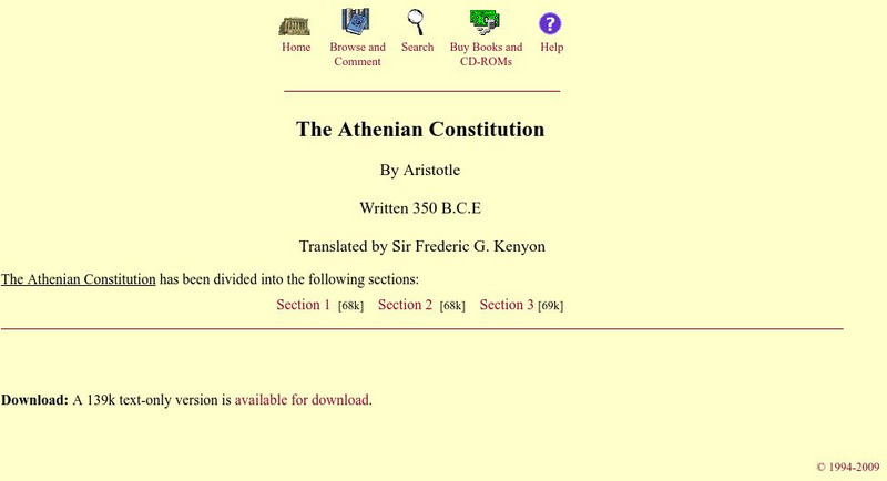 Mit: Internet Classics Archive: Athenian Constitution Website Mit: Internet Classics Archive: Athenian Constitution Website