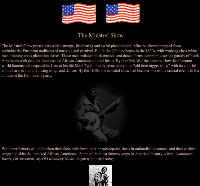 Chnm: The Minstrel Show Article