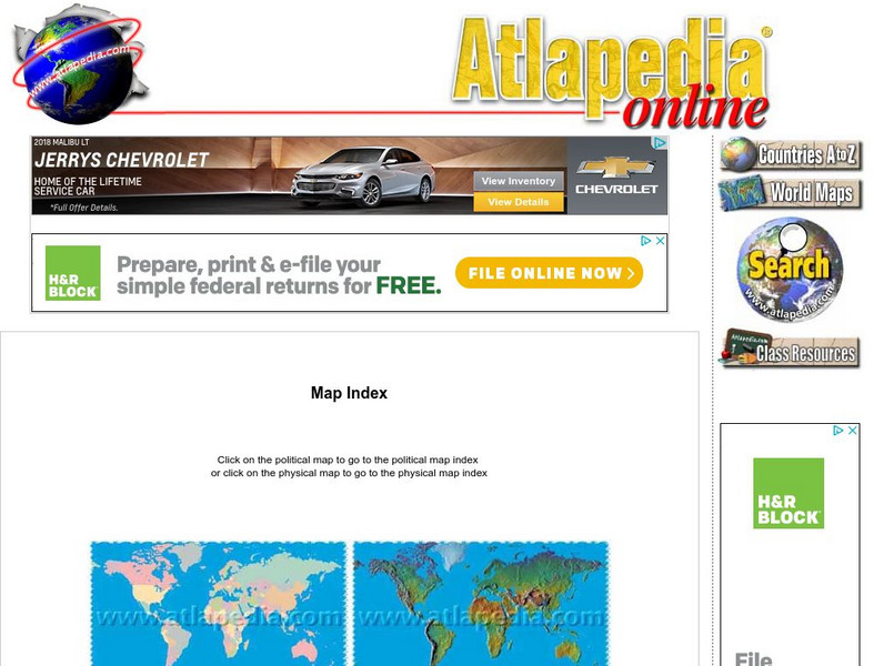 Atlapedia Online: Map Index Graphic Atlapedia Online: Map Index Graphic