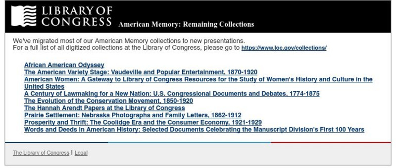 Loc: All American Memory Collections Primary Loc: All American Memory Collections Primary