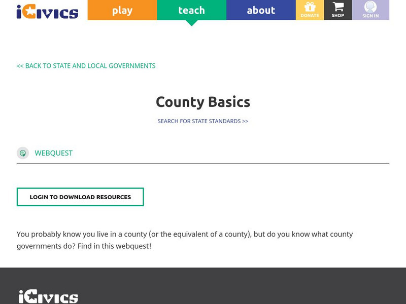 I Civics: County Basics Activity I Civics: County Basics Activity
