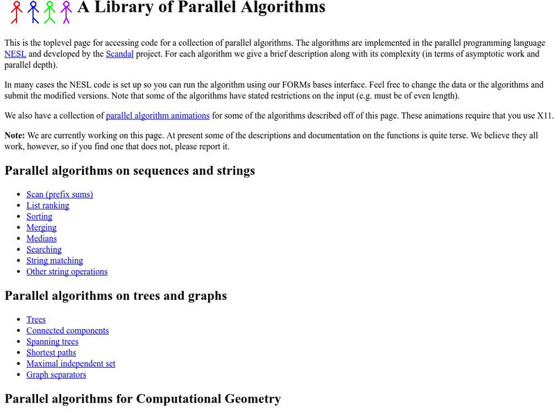 Carnegie Mellon: A Library of Parallel Algorithms Handout Carnegie Mellon: A Library of Parallel Algorithms Handout