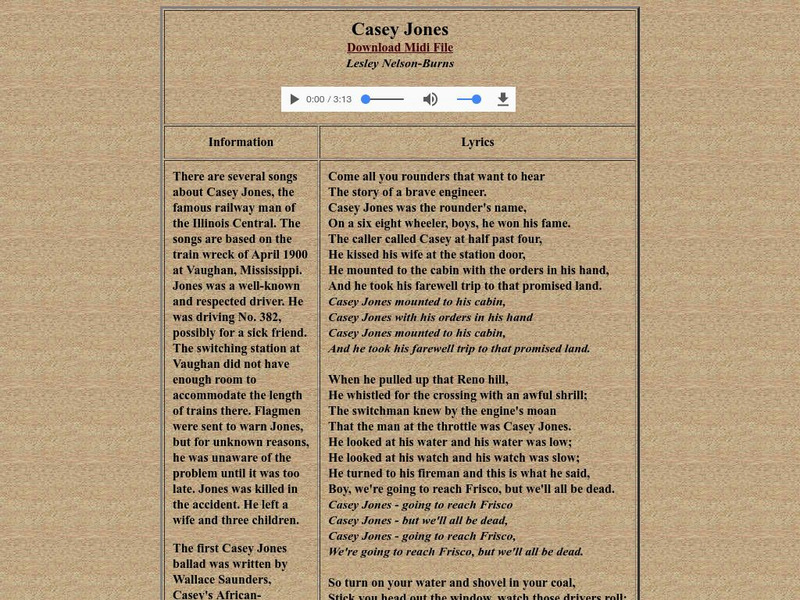 Casey Jones Website