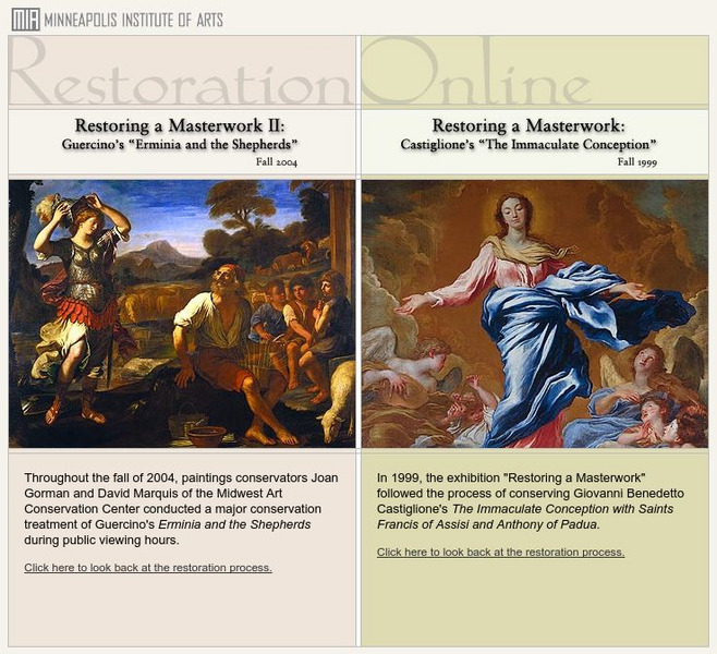 Minneapolis Institute of Arts: Restoring a Masterwork Website Minneapolis Institute of Arts: Restoring a Masterwork Website