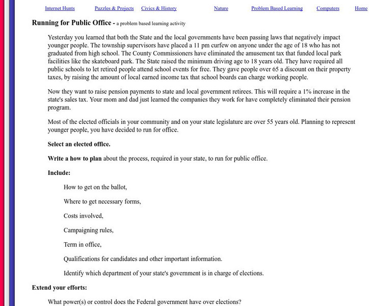 Mrs. O's House: Running for Public Office Lesson Plan Mrs. O's House: Running for Public Office Lesson Plan