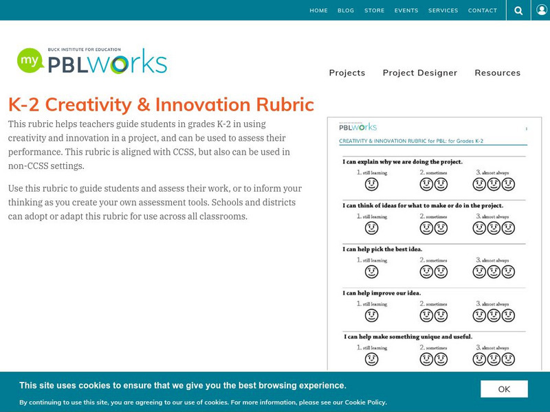 Pbl Works: Creativity & Innovation Rubric Rubric Pbl Works: Creativity & Innovation Rubric Rubric