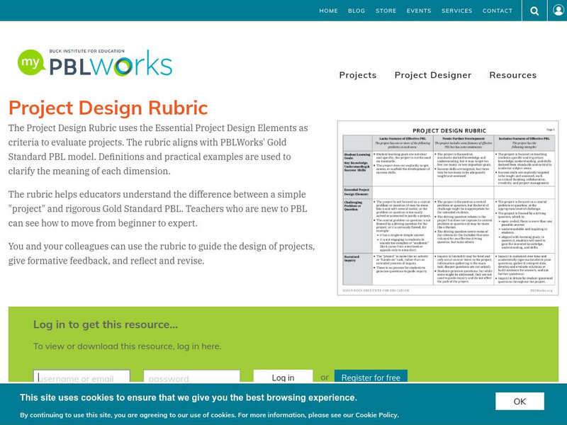 Pbl Works: Project Design Rubric Rubric Pbl Works: Project Design Rubric Rubric