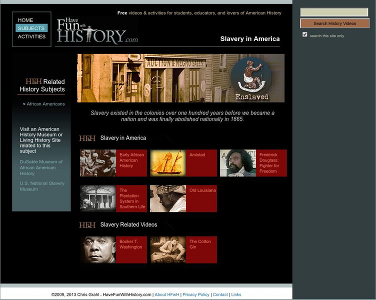 Have Fun With History: Slavery in America Unit Plan Have Fun With History: Slavery in America Unit Plan