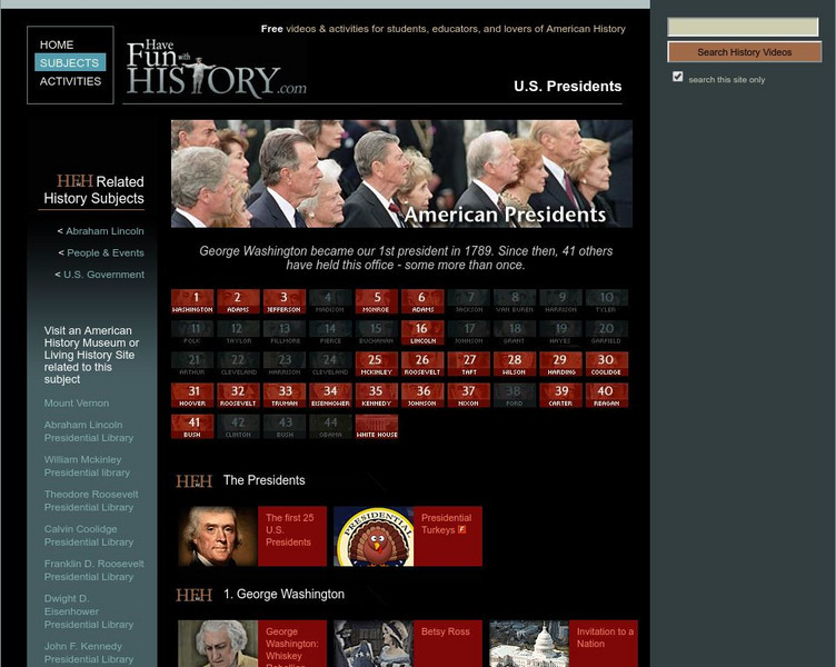 Have Fun With History: u.s. Presidents Unit Plan Have Fun With History: u.s. Presidents Unit Plan
