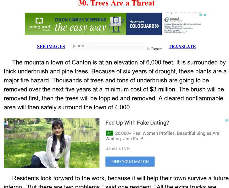Esl: English for Intermediate Learners (2): Trees Are a Threat Unit Plan Esl: English for Intermediate Learners (2): Trees Are a Threat Unit Plan