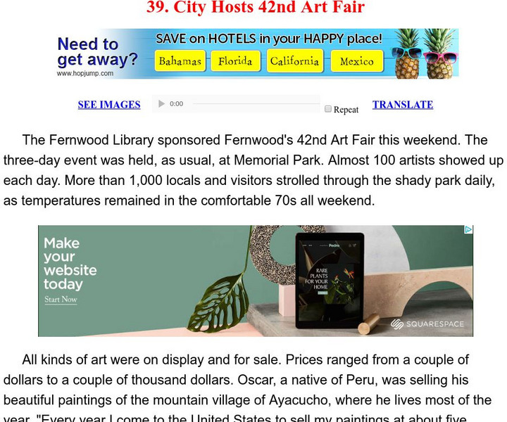 Esl: English for Intermediate Learners (2): City Hosts 42nd Art Fair Unit Plan Esl: English for Intermediate Learners (2): City Hosts 42nd Art Fair Unit Plan
