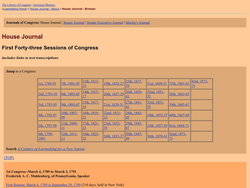 Loc: House Journal: Journals of the House of Representatives Primary Loc: House Journal: Journals of the House of Representatives Primary