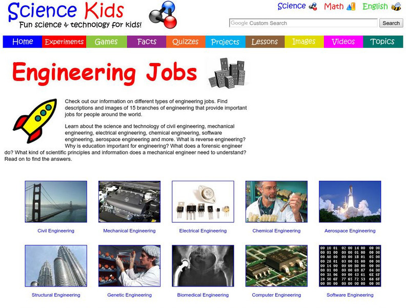 Science Kids: Science Facts: Engineering Jobs Handout Science Kids: Science Facts: Engineering Jobs Handout