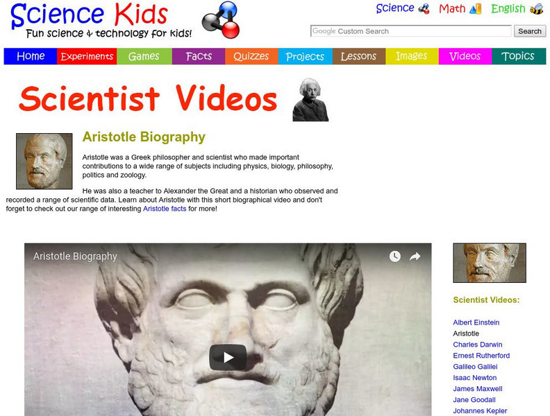 Science Kids: Scientist Videos: Aristotle Biography Instructional Video Science Kids: Scientist Videos: Aristotle Biography Instructional Video