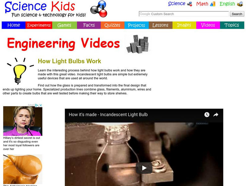 Science Kids: Engineering Videos: How Light Bulbs Work Instructional Video