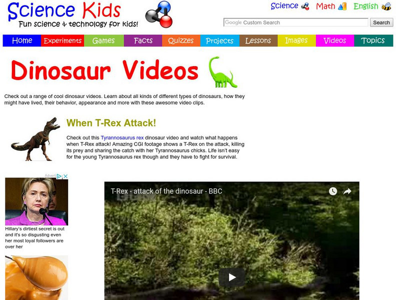 Science Kids: Dinosaur Videos: When T Rex Attack! Instructional Video