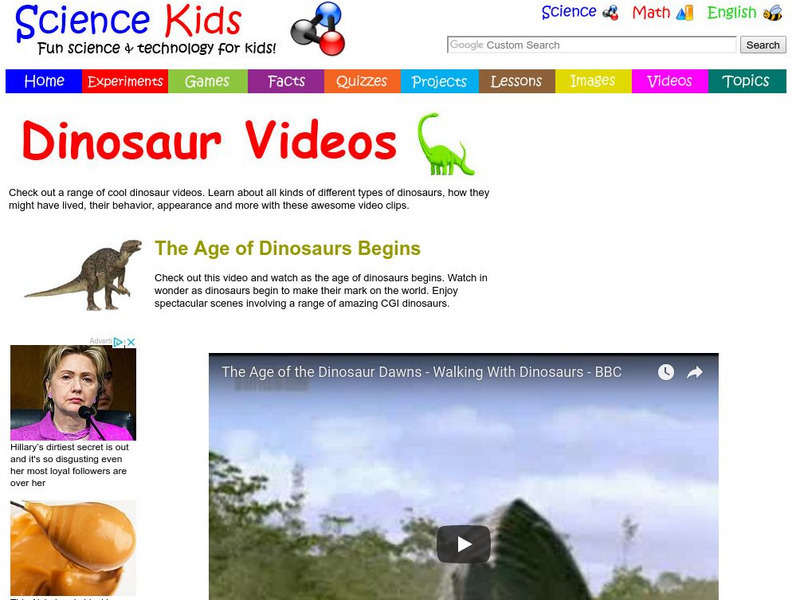 Science Kids: Dinosaur Videos: The Age of Dinosaurs Begins Instructional Video Science Kids: Dinosaur Videos: The Age of Dinosaurs Begins Instructional Video