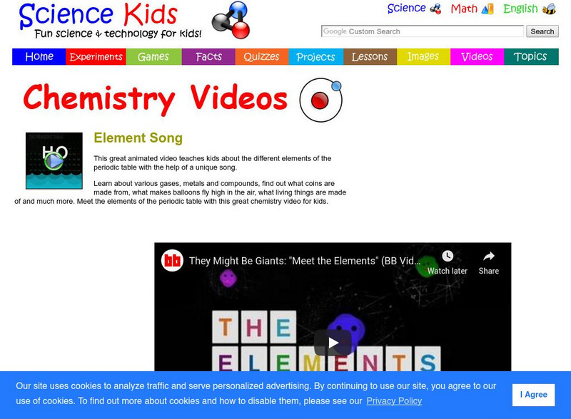 Science Kids: Chemistry Videos: Elements Song Instructional Video