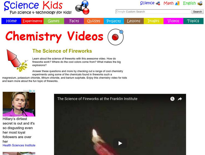 Science Kids: Chemistry Videos: The Science of Fireworks Instructional Video